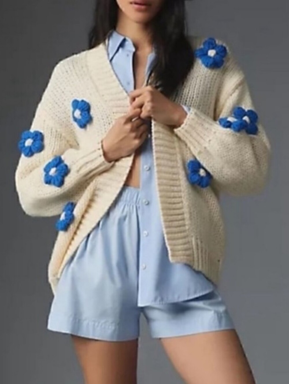 [Maeve By Anthropologie] Susannah 3D Flower Cardigan, One Size